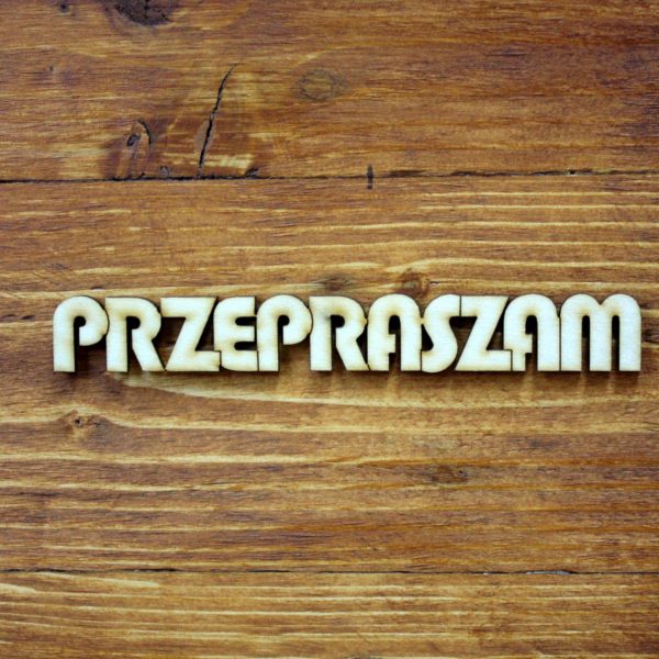 Napis „Przepraszam” różne rodzaje
