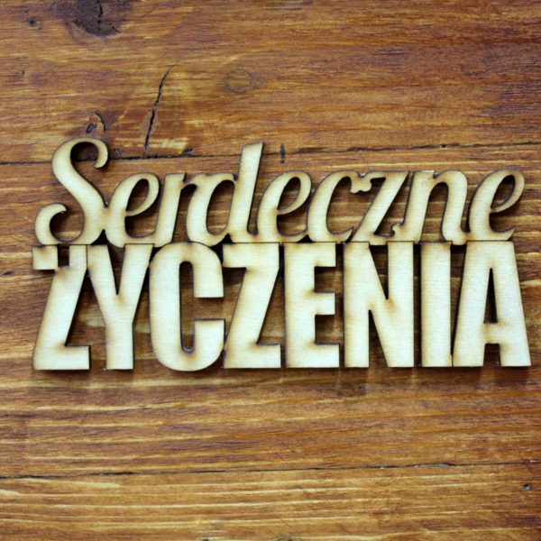 Napis „Serdeczne życzenia” różne rodzaje