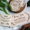 zaproszenia ślubne na wesele rsvp i winietki drewniane grawerowane
