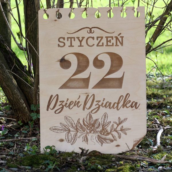 Kartka z kalendarza z okazji dnia Babci lub Dziadka 50cm