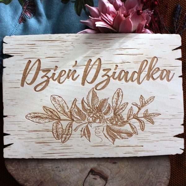 Tabliczka drewniana z okazji dnia Dziadka szeroka