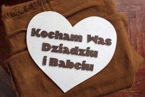 Tabliczka kocham CIe babciu kocham Cię dziadku dwustronna
